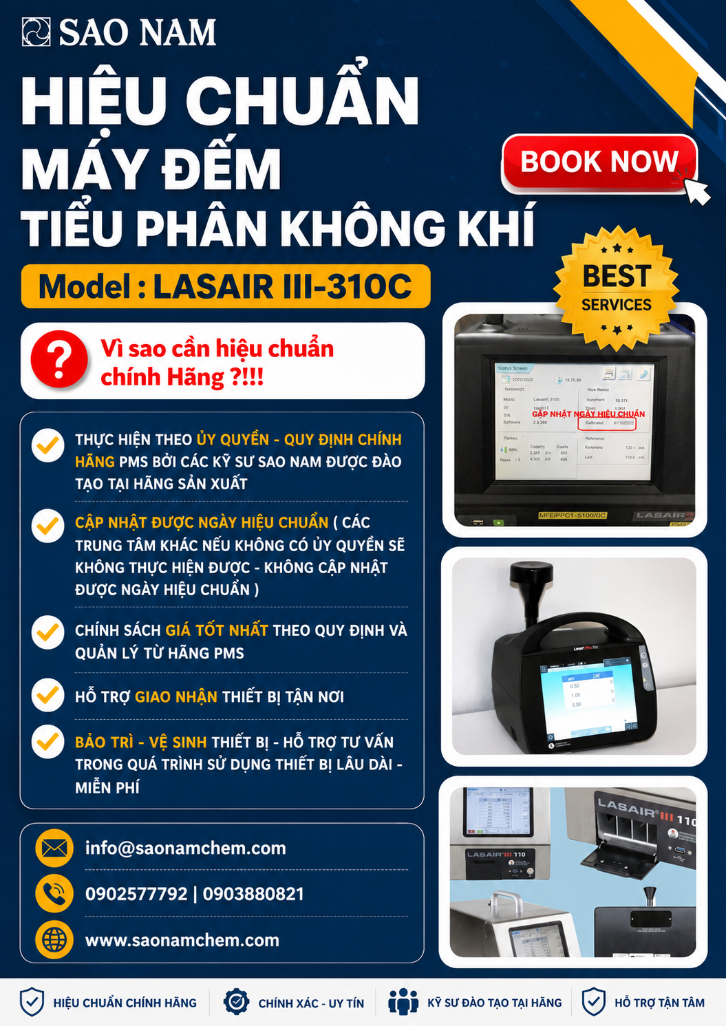 Hiệu chuẩn máy đếm tiểu phân LASAIR III-310C